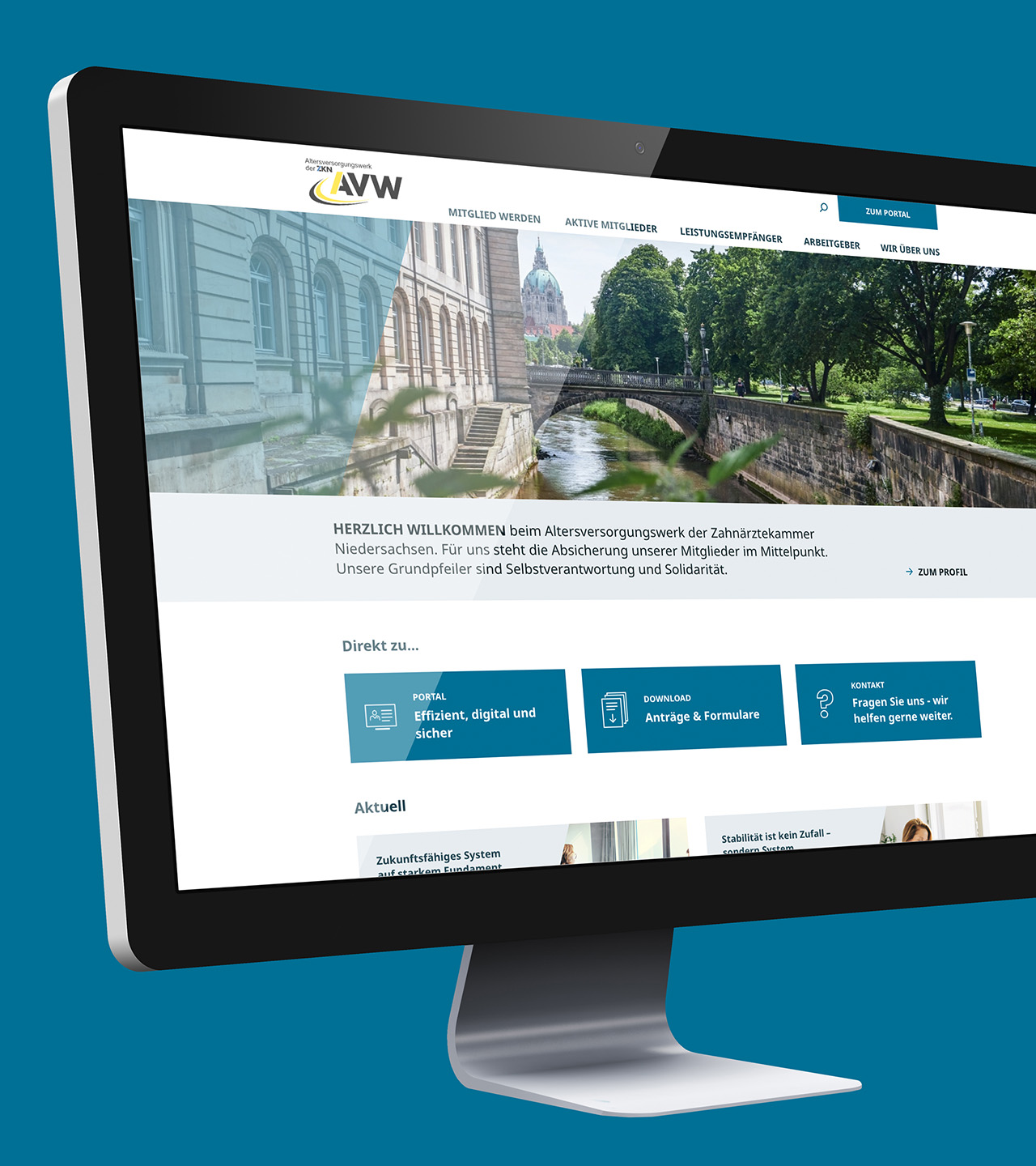 Website des Altersversorgungswerks der Zahnärztekammer Niedersachsen